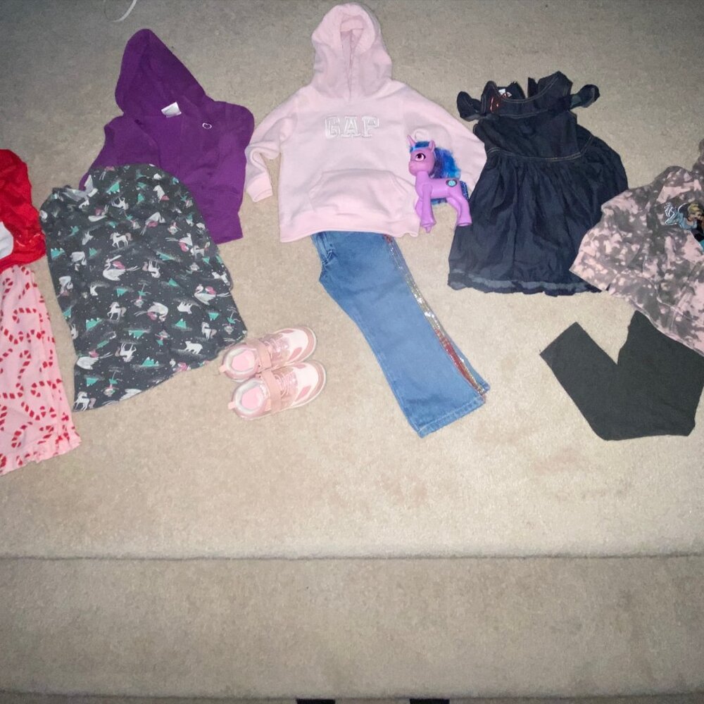 Little Girls Size 4T Clothing Bundle and Shoes Christmas